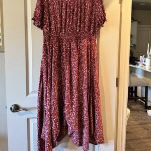 Baltic Born Floral Midi Dress Plus Red Size 2XL EUC